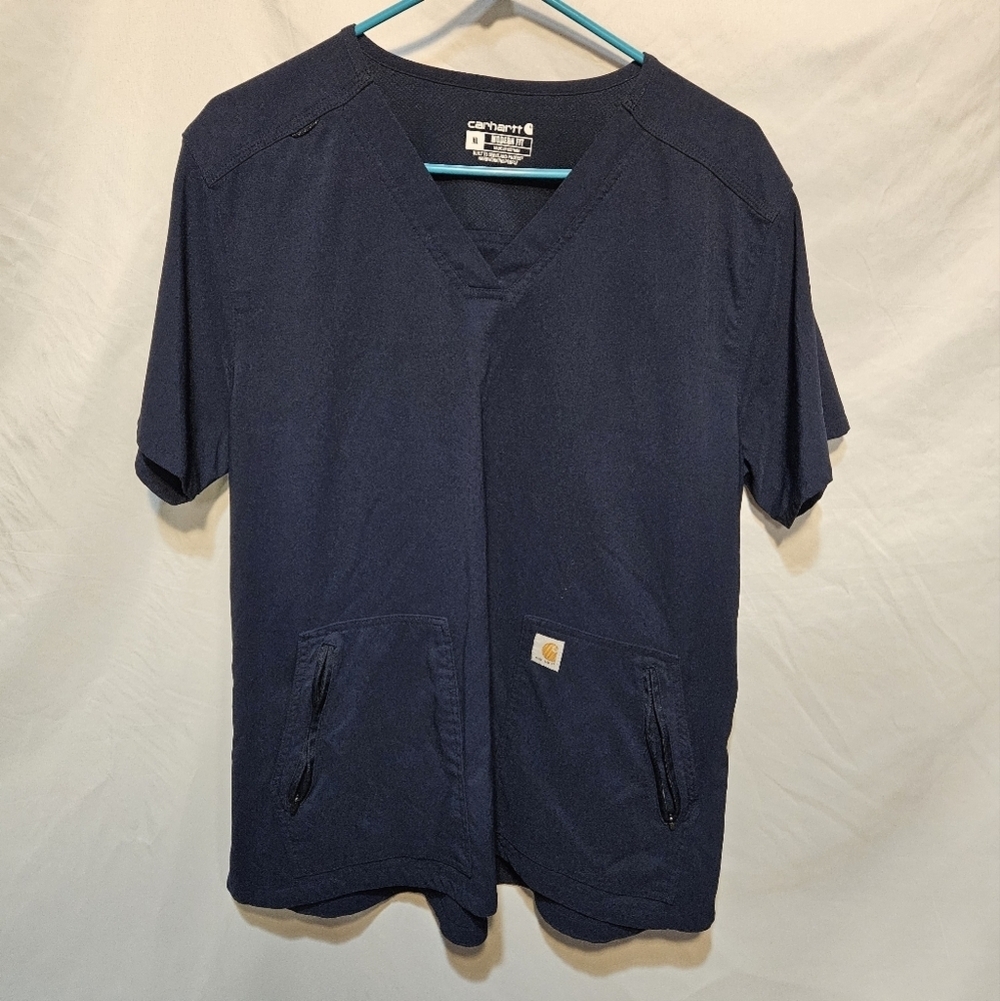 Carhartt Force Scrub Top Modern Fit Blue Nurse Medical Size X-Large